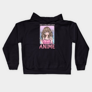 Just A Girl Who Loves Anime - Chibi Kawaii Cosplay Kids Hoodie